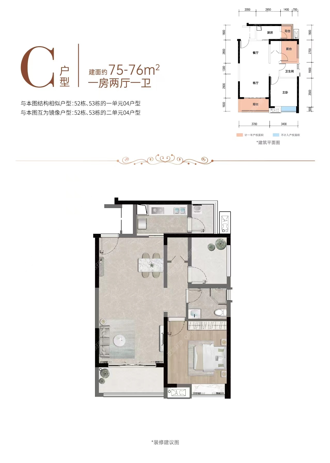 75平方